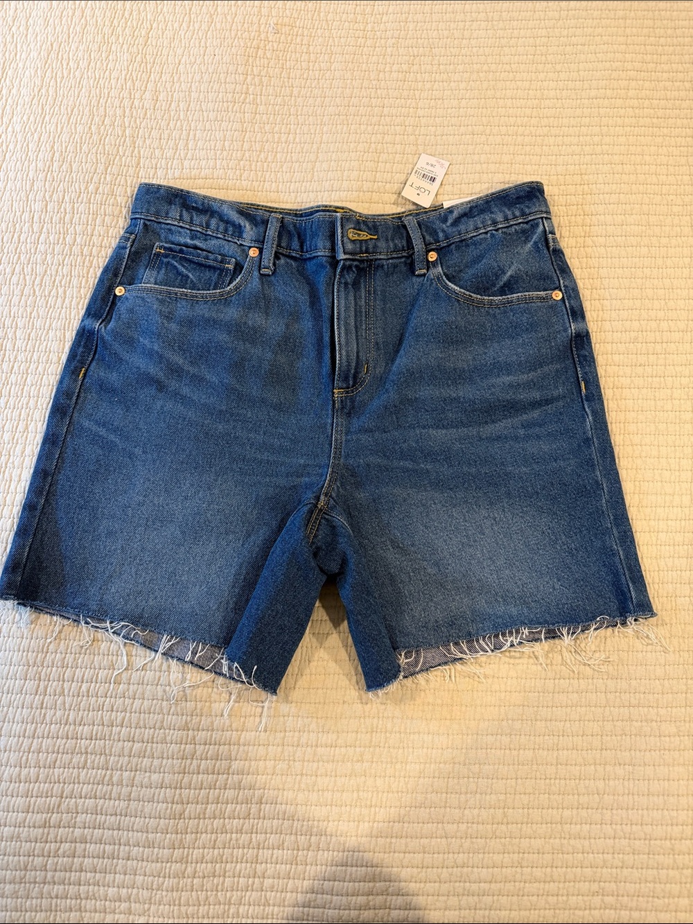 LOFT Dark Blue Denim Cutoff Shorts